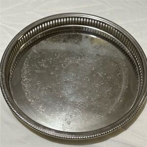 Vintage Elegant Silver Decorative Tray
